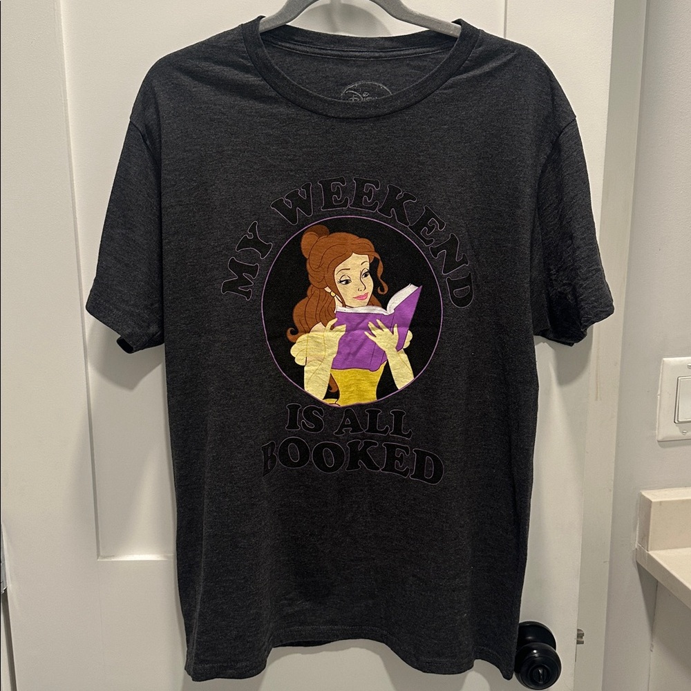 Disney Belle My Weekend is All Booked T-shirt Large NWOT